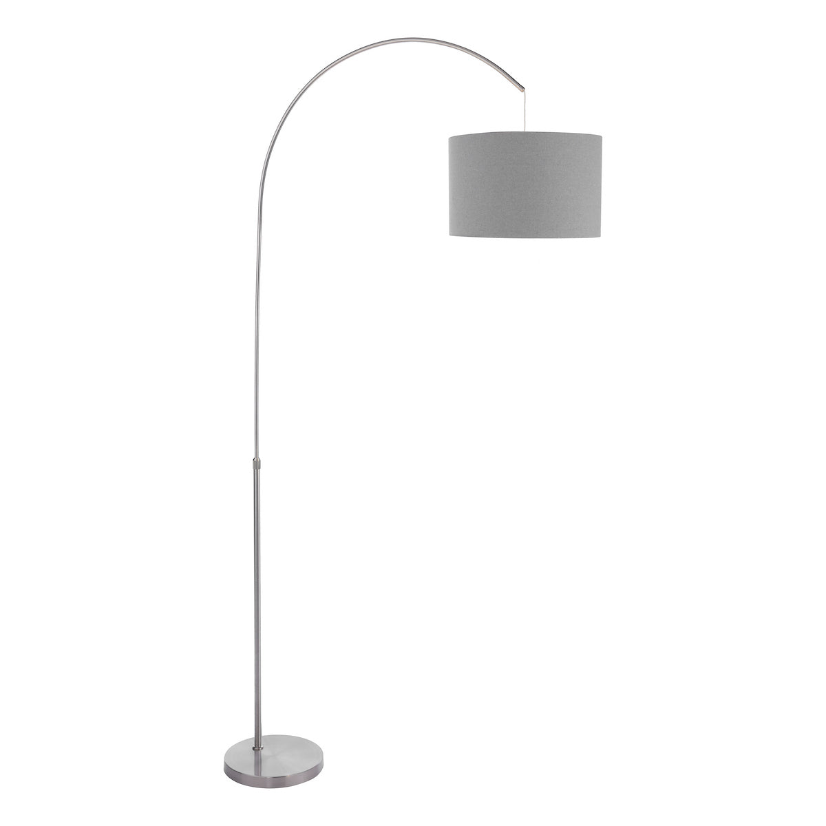 Dar Bow Floor Lamp Satin Nickel With Shade
