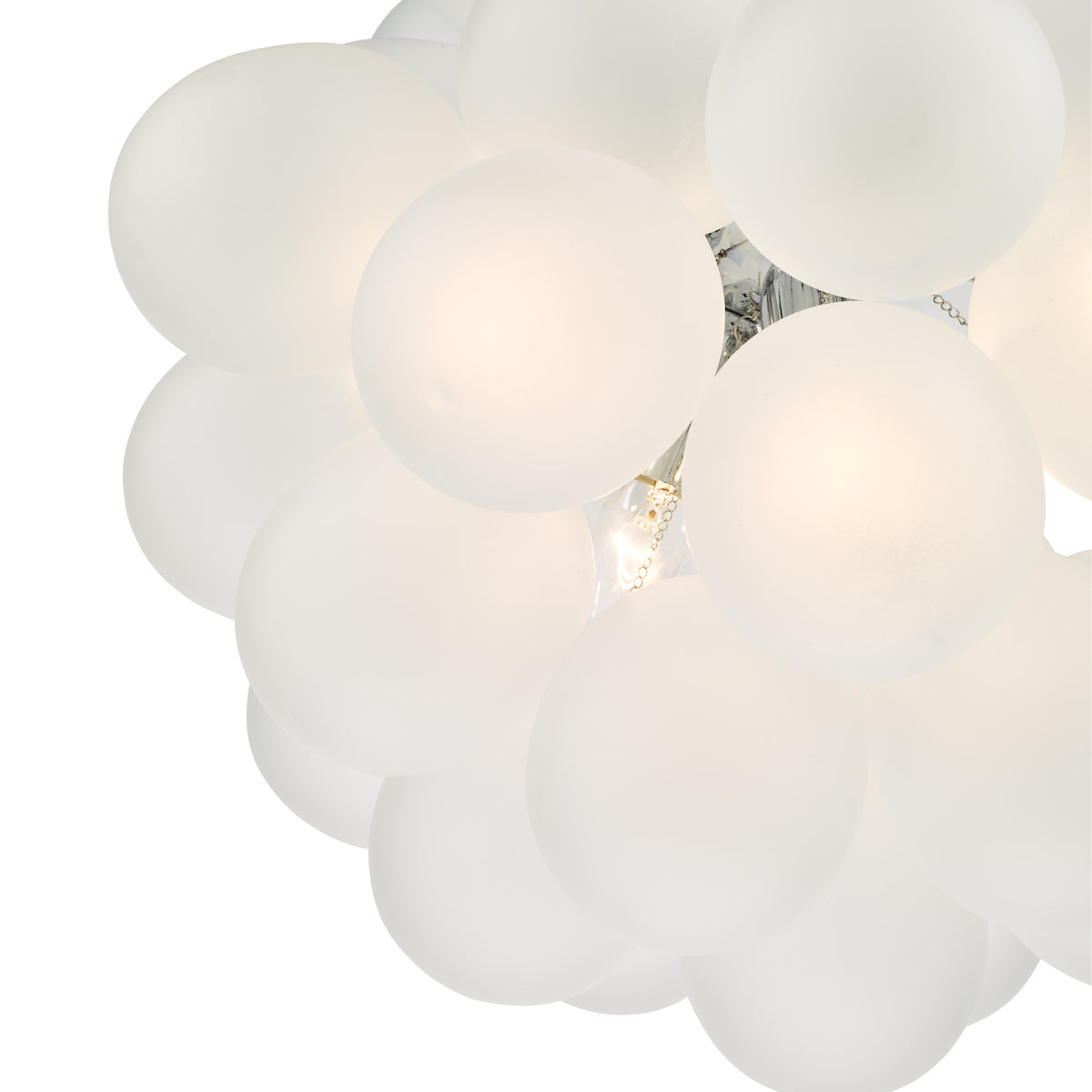 Dar Bubbles 6 Light Pendant Polished Chrome Frosted Glass