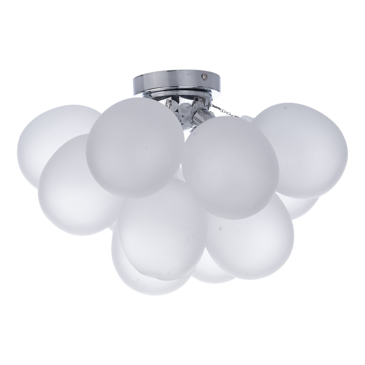 Dar Bubbles 4 Light Flush Polished Chrome Frosted Glass