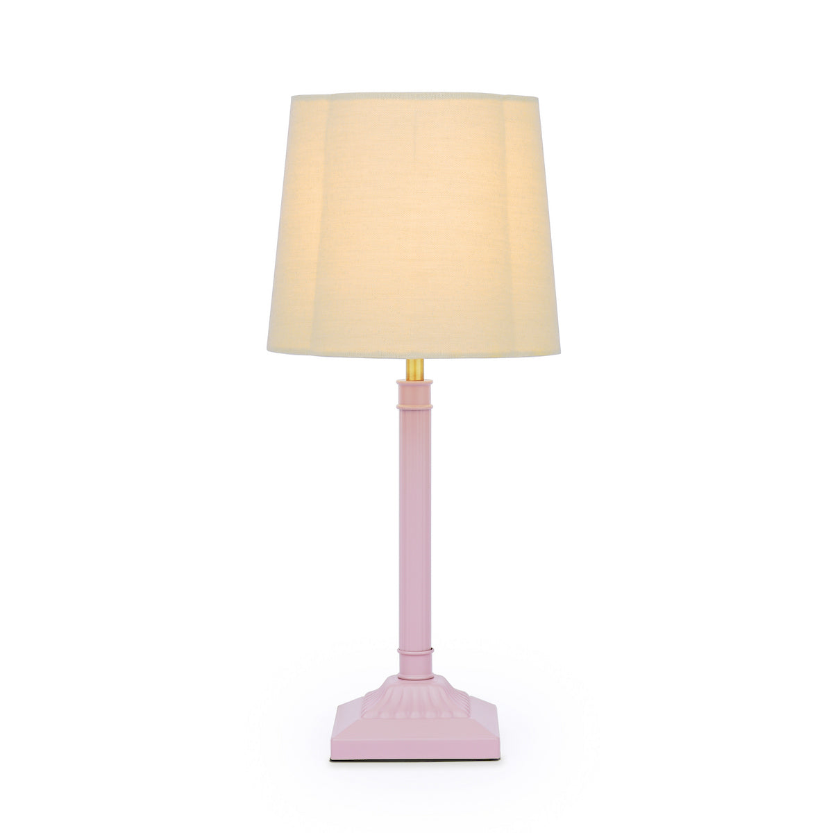 Joules Buscot Table Lamp Matt Pink and Matt With Linen Shade