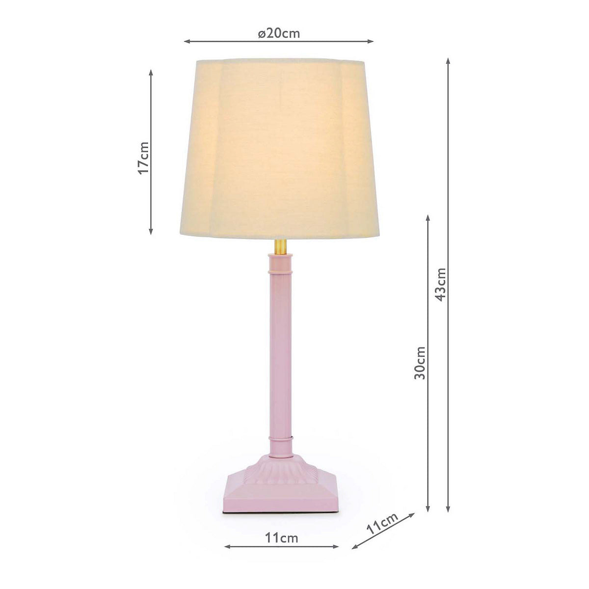 Joules Buscot Table Lamp Matt Pink and Matt With Linen Shade