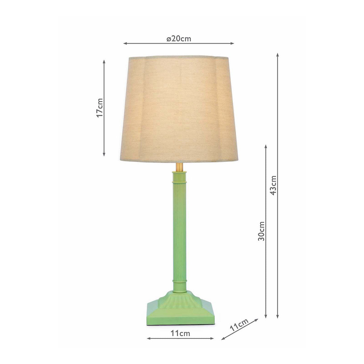 Joules Buscot Table Lamp Matt Green With Shade