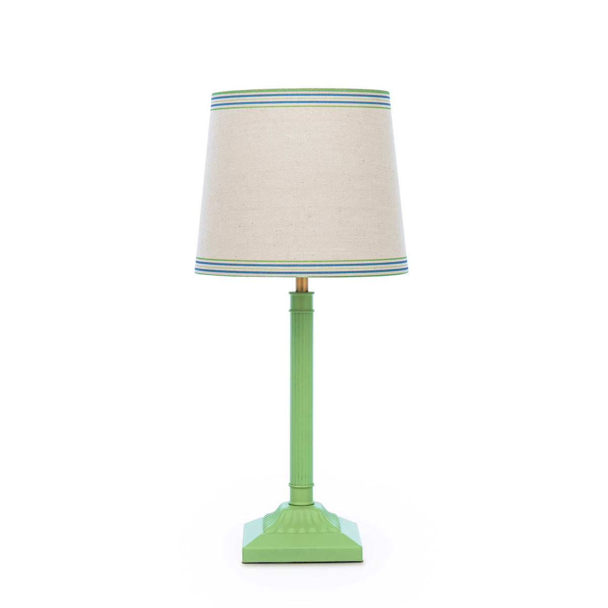 Joules Buscot Table Lamp Matt Green and With Linen Shade
