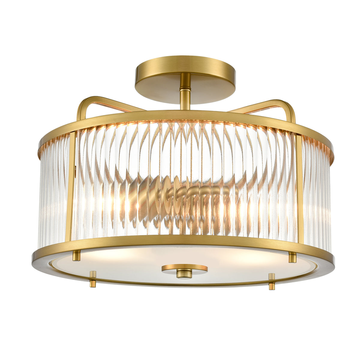 Franklite Bonham Satin Nickel Semi-Flush Ceiling Fitting