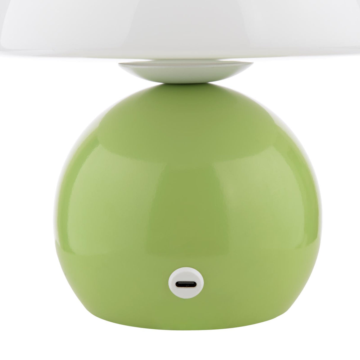 Dar Caesar Rechargeable Table Lamp Green and Opal Glass LED