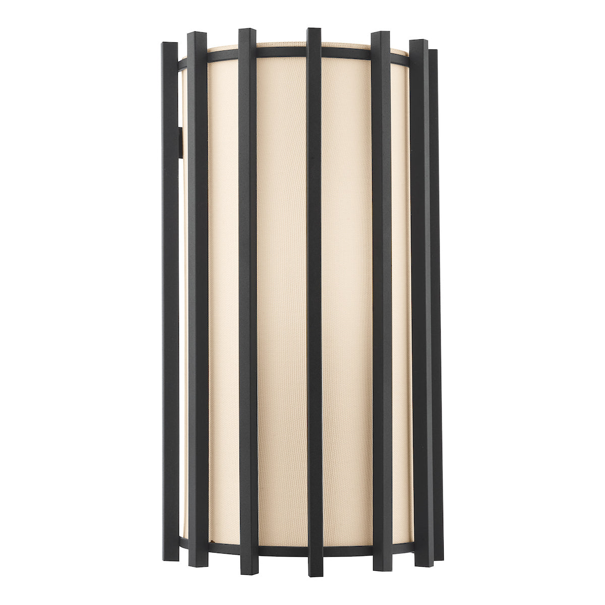 Dar Cagliari Wall Light Matt Black With Ivory Shade