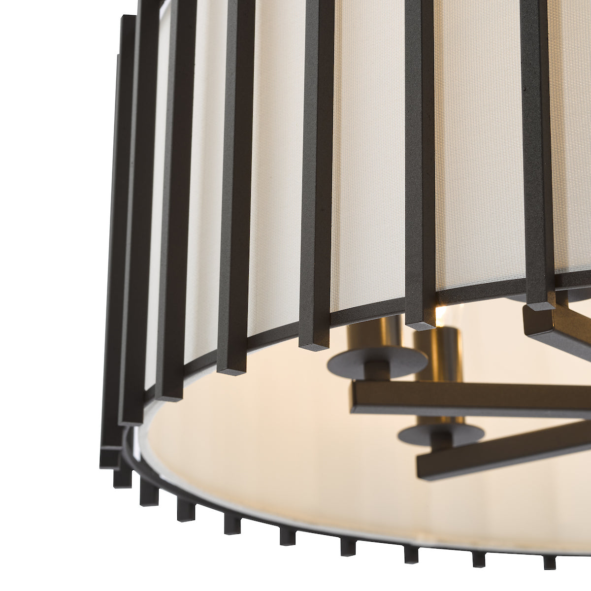 Dar Cagliari 8 Light Armed Pendant Matt Black and Ivory