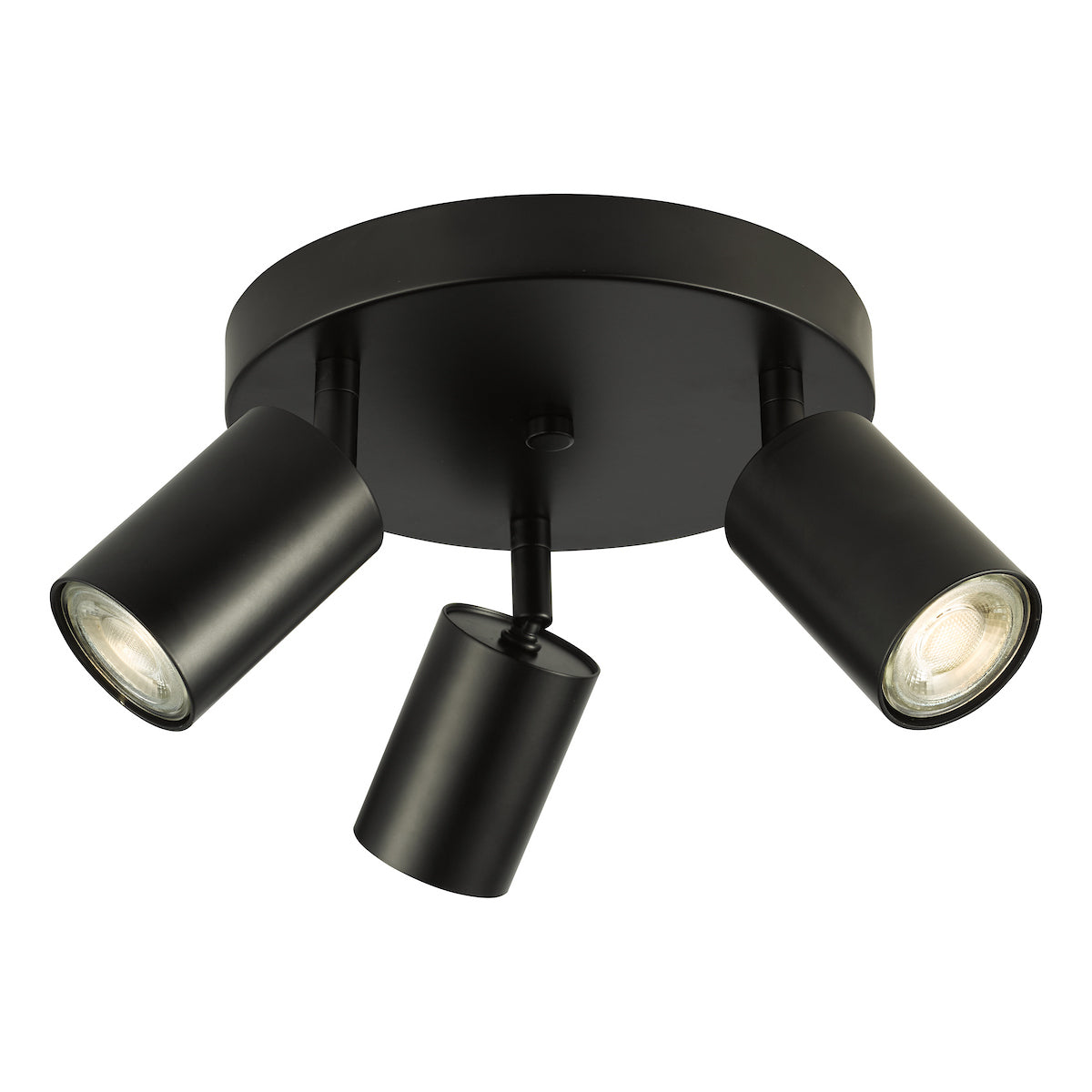 Dar Cawley 3 Light Plate Spotlight Matt Black