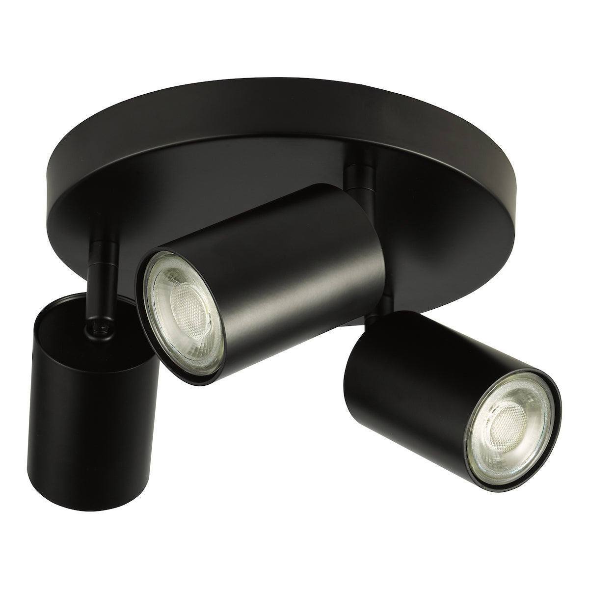 Dar Cawley 3 Light Plate Spotlight Matt Black