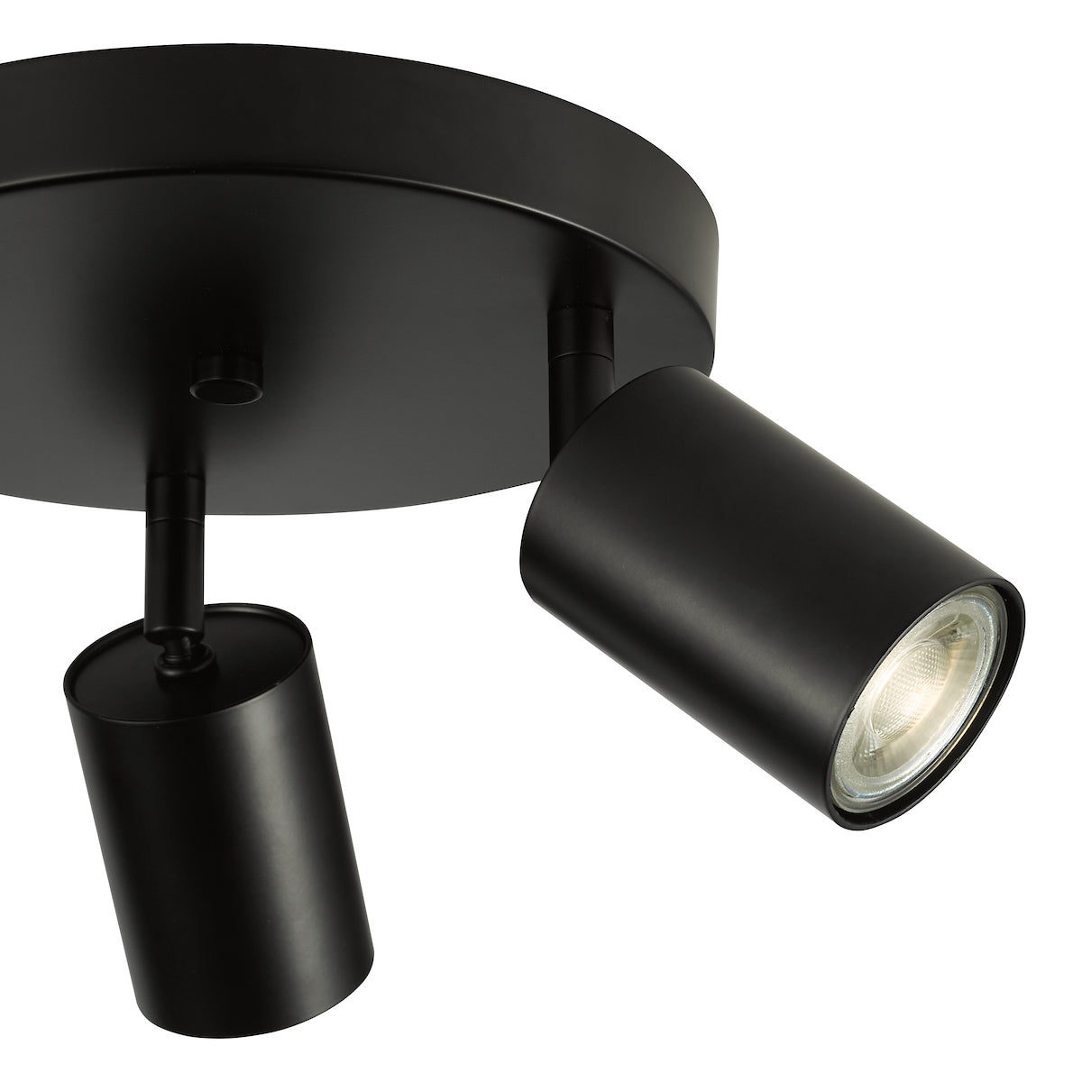 Dar Cawley 3 Light Plate Spotlight Matt Black