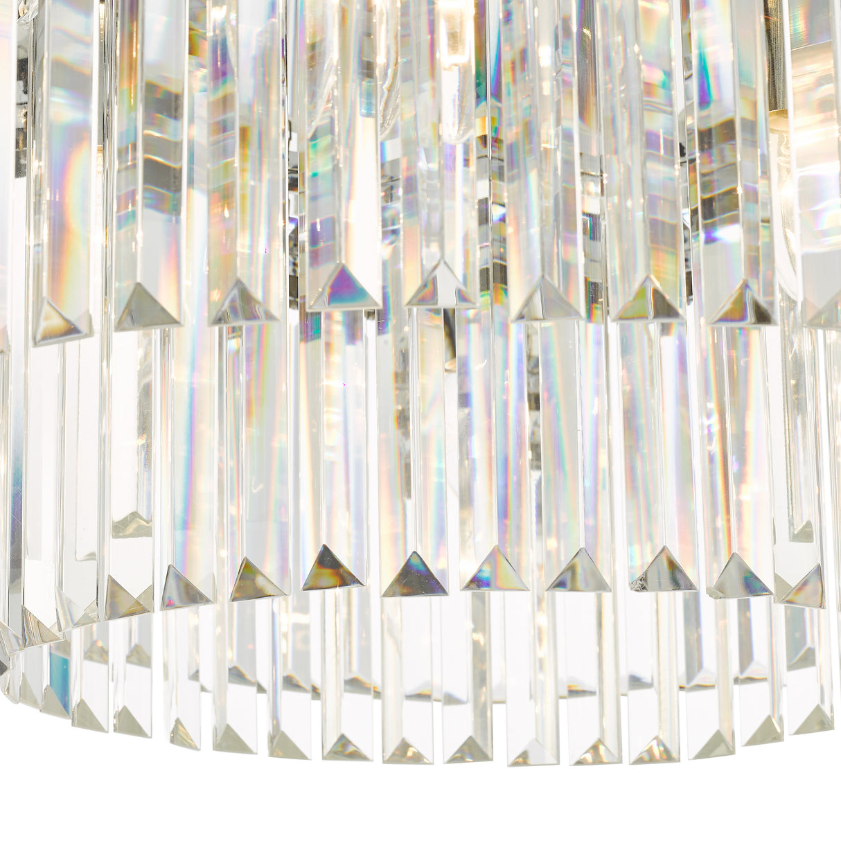 Dar Celeus 6 Light Flush Chandelier Anthracite & Crystal