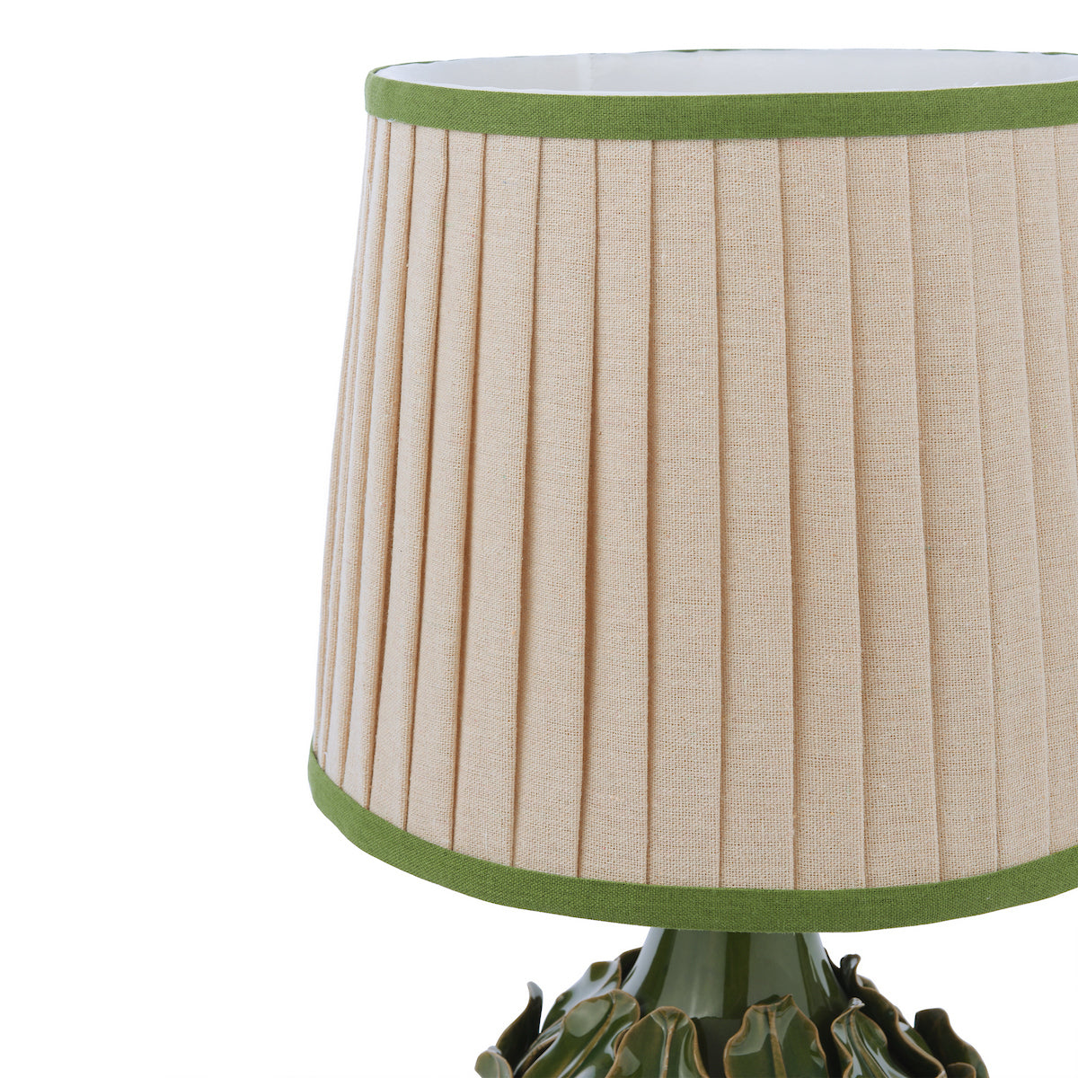 Joules Chatsworth Table Lamp Green Ceramic With Linen Shade