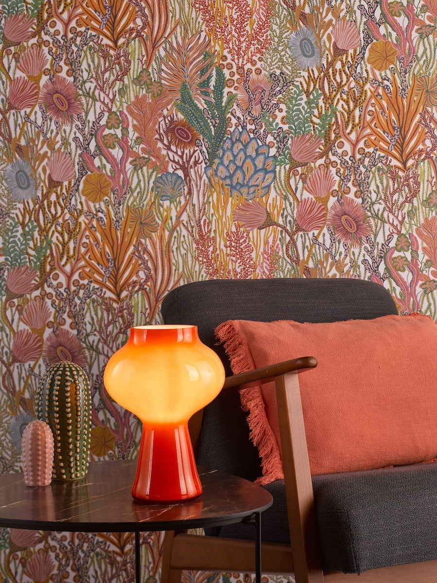 Dar Chrissy Table Lamp Orange Art Glass