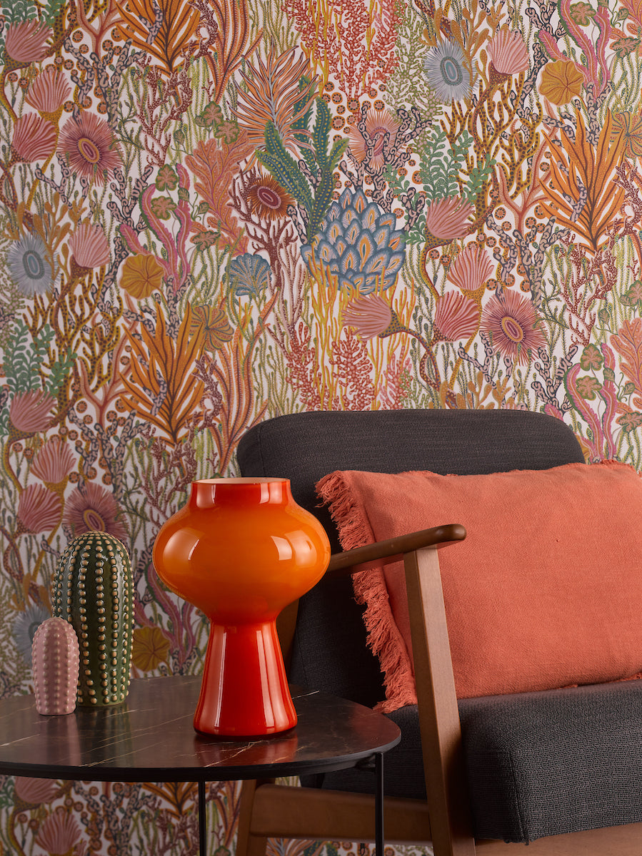 Dar Chrissy Table Lamp Orange Art Glass