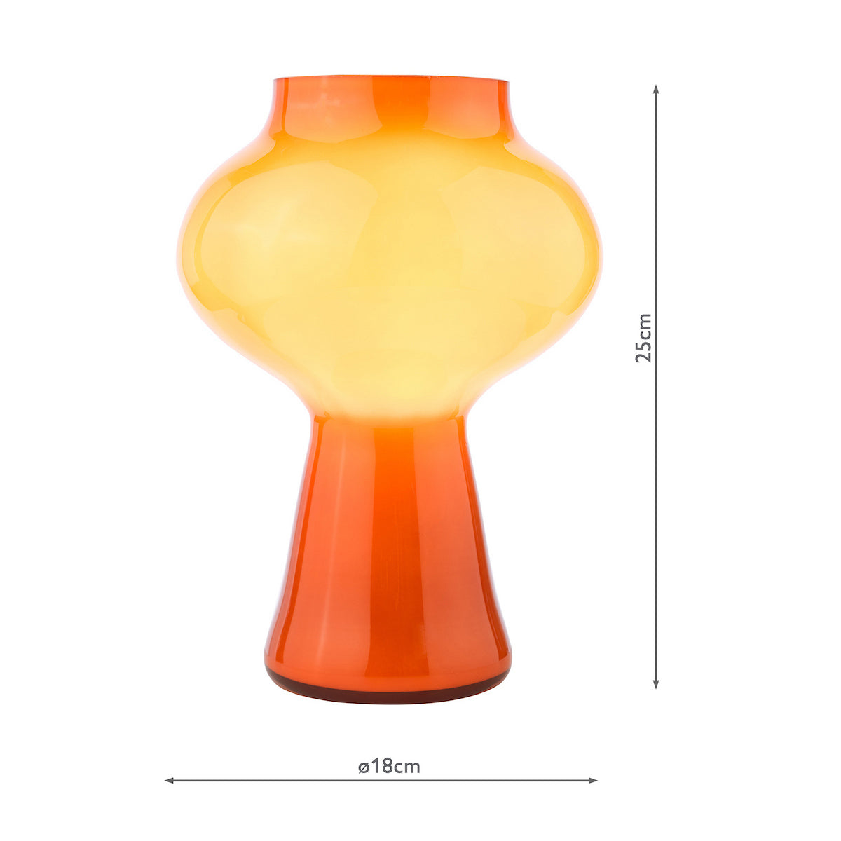 Dar Chrissy Table Lamp Orange Art Glass