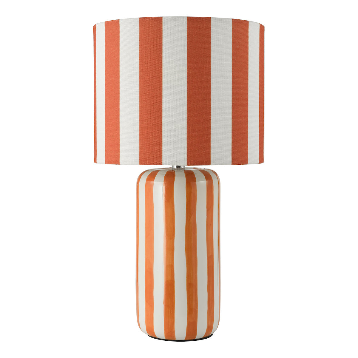 Dar Cicada Table Lamp Orange and Polished Chrome With Shade