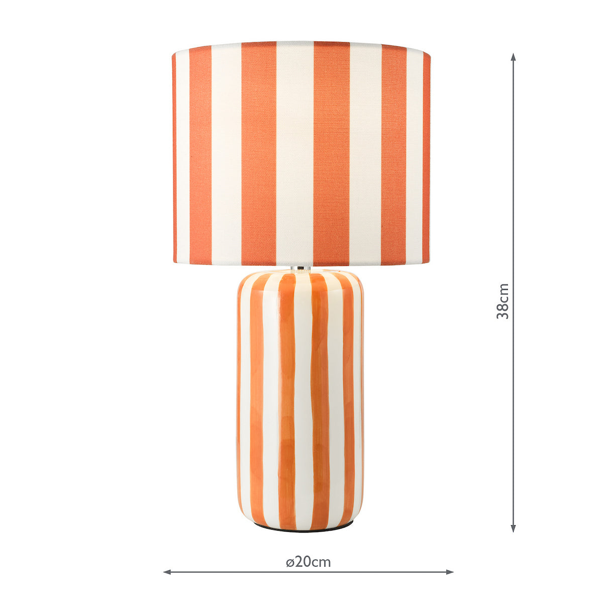 Dar Cicada Table Lamp Orange and Polished Chrome With Shade