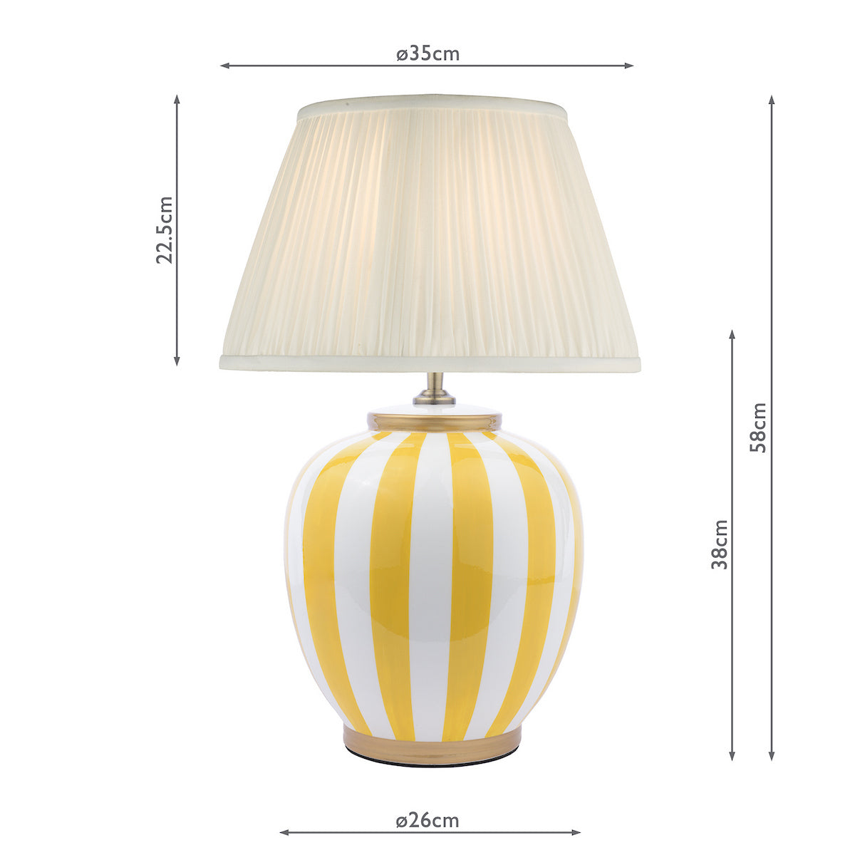 Dar Circus Table Lamp Yellow and White With Shade