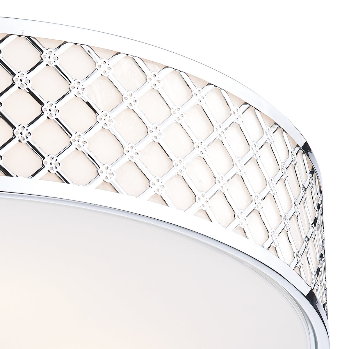 Dar Civic 5 Light Flush Large Polished Chrome