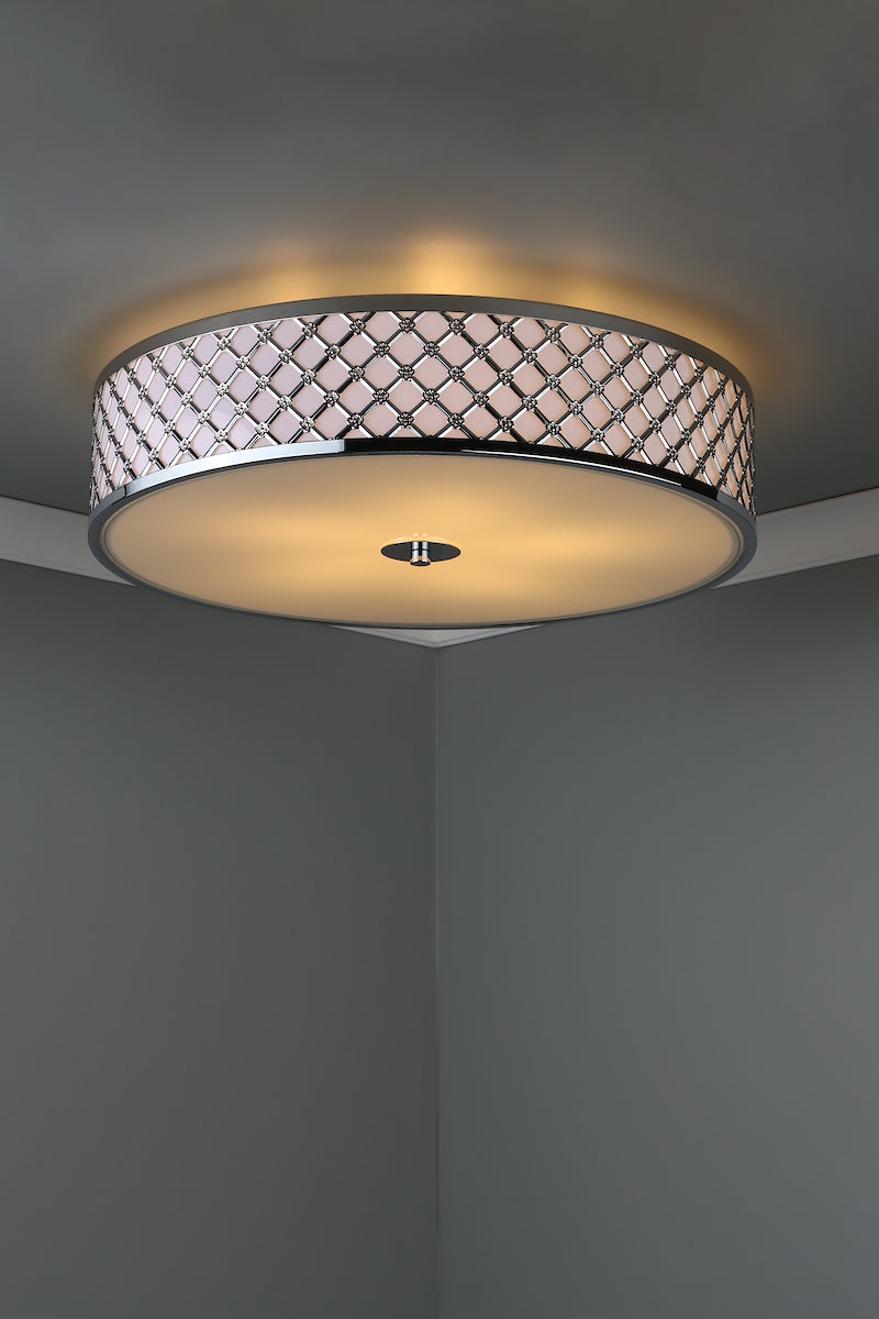 Dar Civic 5 Light Flush Large Polished Chrome