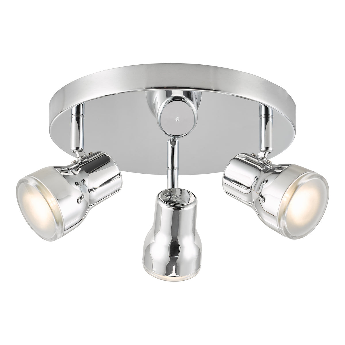 Dar Clint 3 Light Bathroom Plate Spotlight Polished Chrome IP44