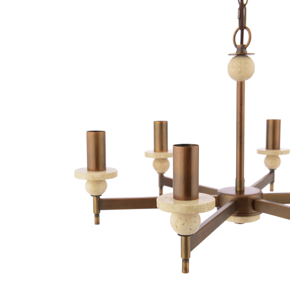 Dar Colenza 6 Light Pendant Antique Bronze and Travertine Fitting Only