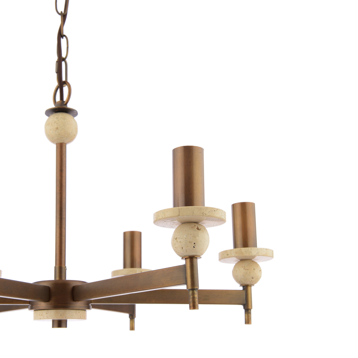 Dar Colenza 6 Light Pendant Antique Bronze and Travertine Fitting Only