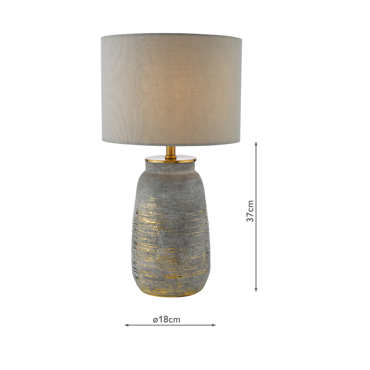 Dar Creon Ceramic Table Lamp Grey Base Only