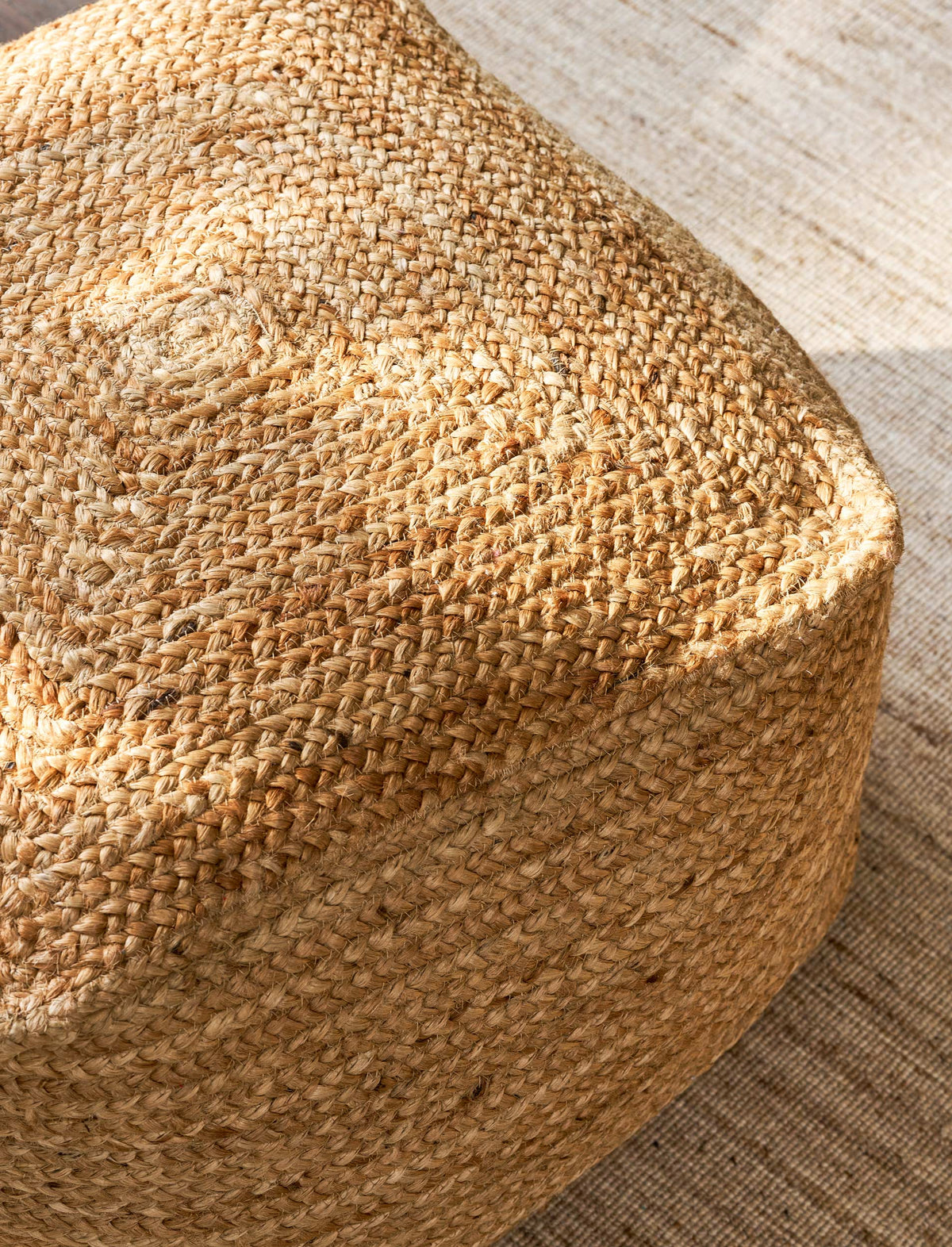 Garden Trading Cerney Square Foot Stool Jute, Natural