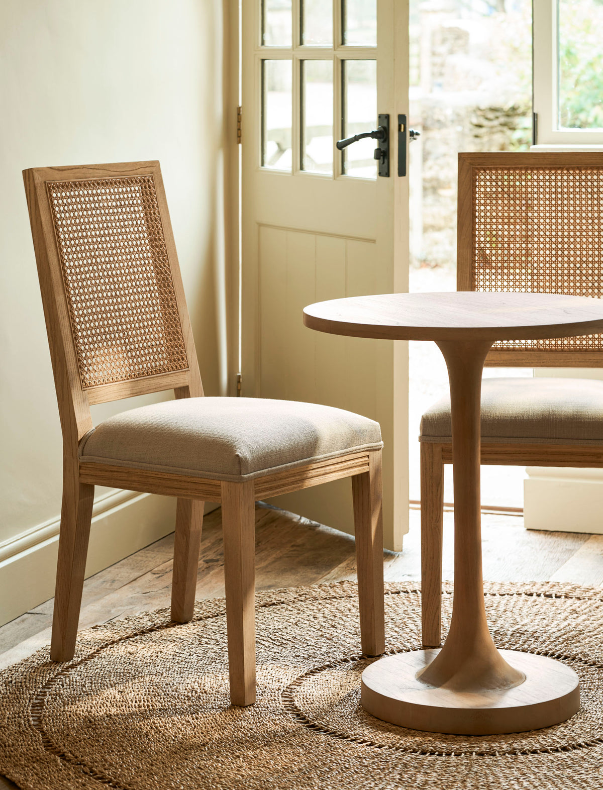 Garden Trading Cresswell Dining Chair Oak Wood, Natural, Set of 2