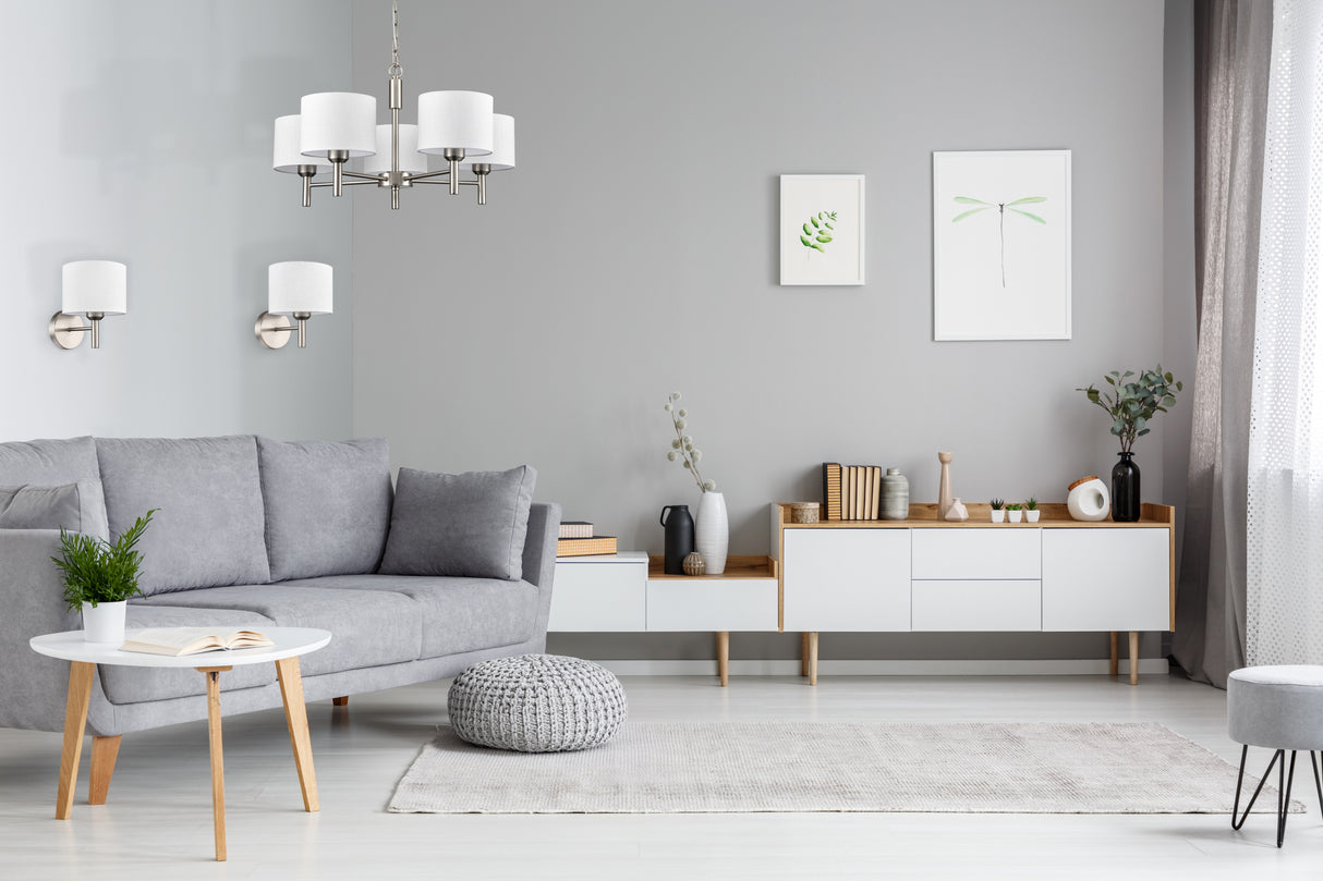 Franklite Barolo 5lt Chandelier in Satin Nickel