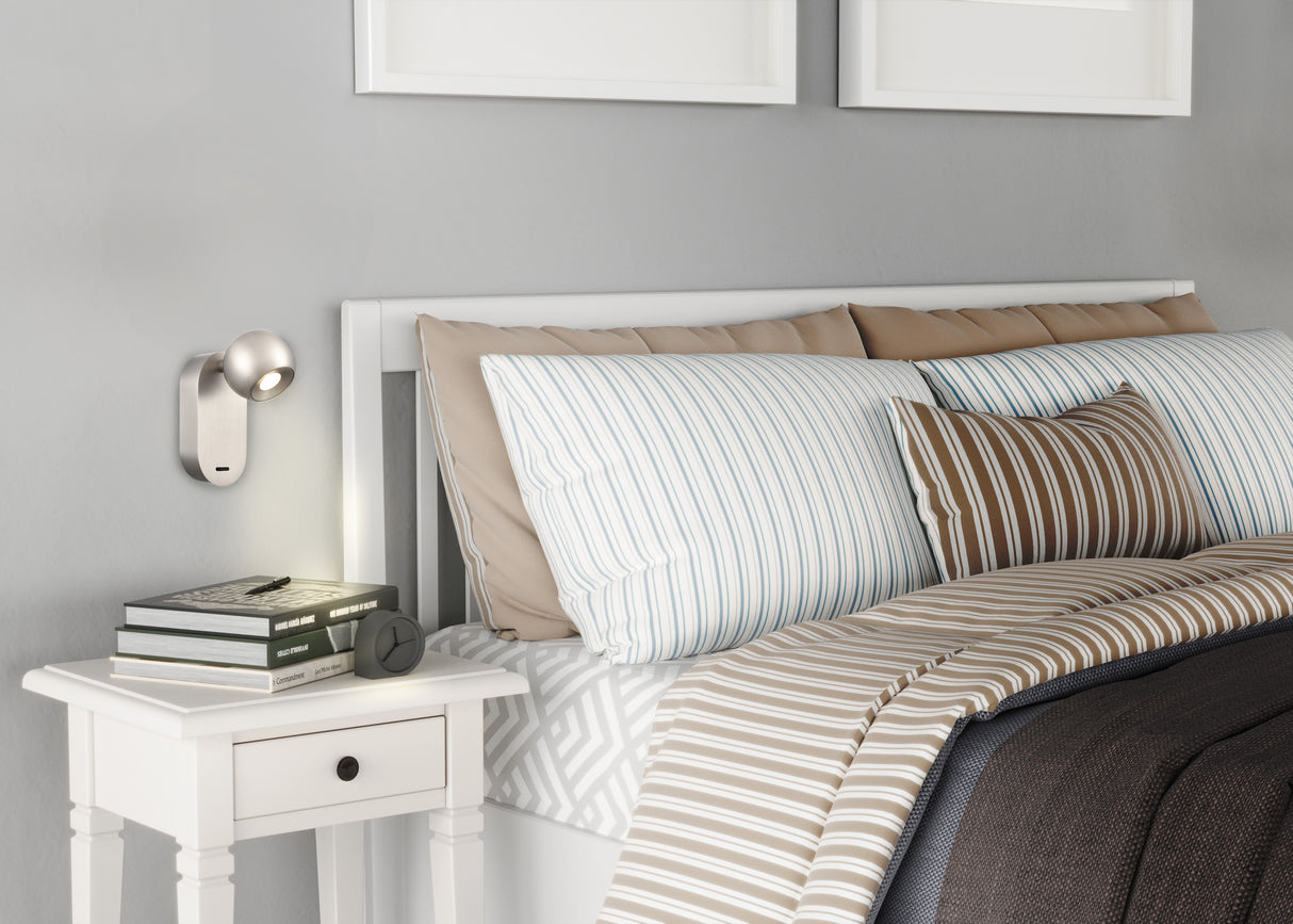 Franklite Iris Single Wall Light Satin Nickel