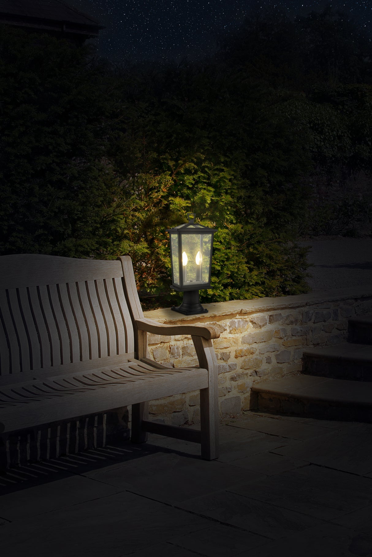 Franklite Dusk 2lt Exterior Bollard in Matt Black