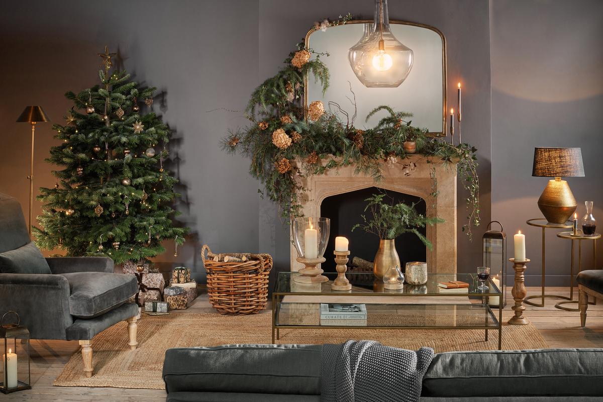 Nkuku Nakuru Iron & Glass Coffee Table Brass