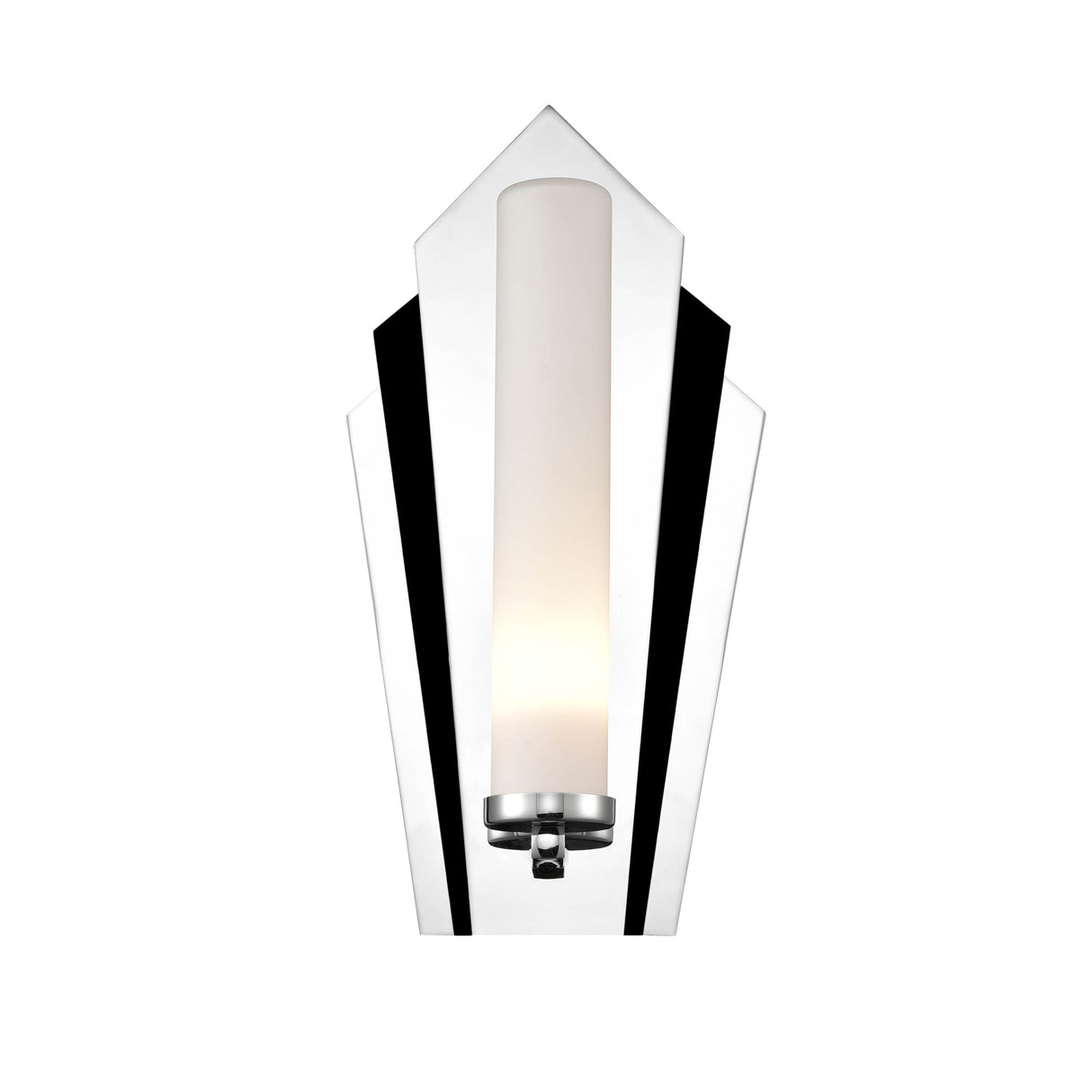 Franklite Chrysler Art Deco Bathroom wall light Chrome/Black