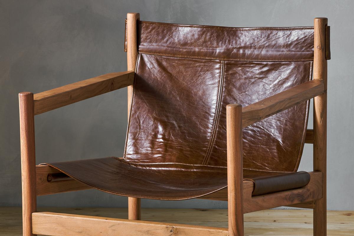Nkuku Dalibar Leather Lounger Tan