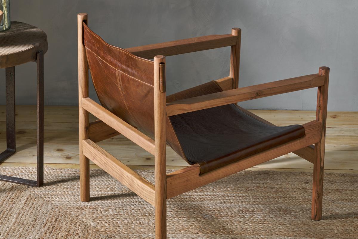 Nkuku Dalibar Leather Lounger Tan