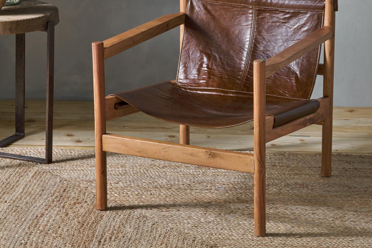 Nkuku Dalibar Leather Lounger Tan