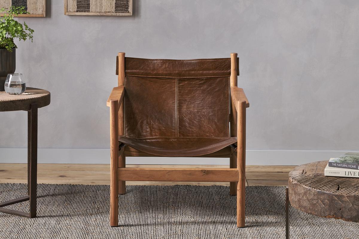 Nkuku Dalibar Leather Lounger Tan