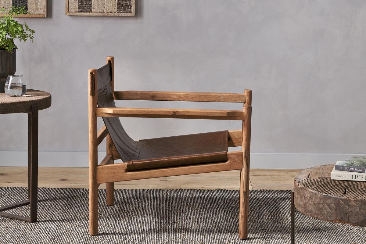 Nkuku Dalibar Leather Lounger Tan