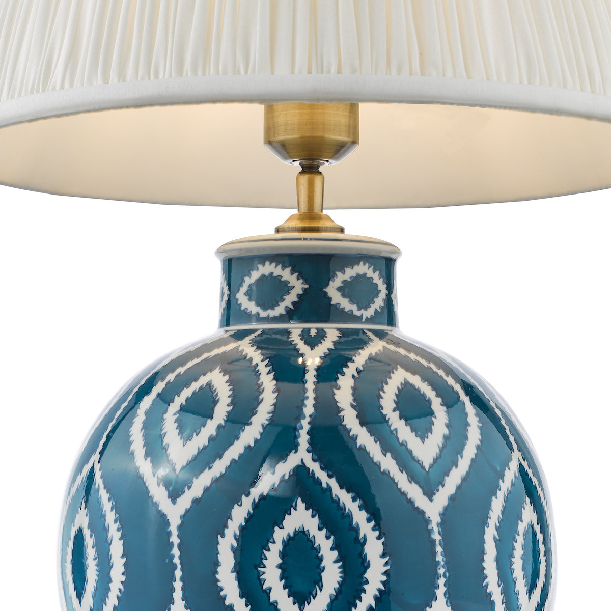 Dar Dakari Table Lamp Blue and Antique Brass Base Only