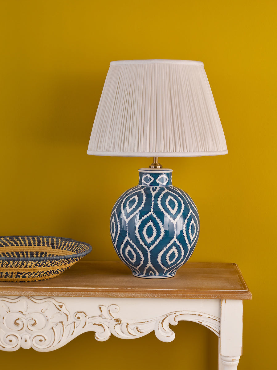 Dar Dakari Table Lamp Blue and Antique Brass Base Only