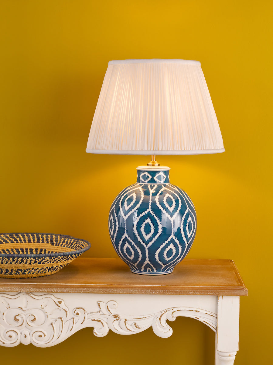 Dar Dakari Table Lamp Blue and Antique Brass Base Only