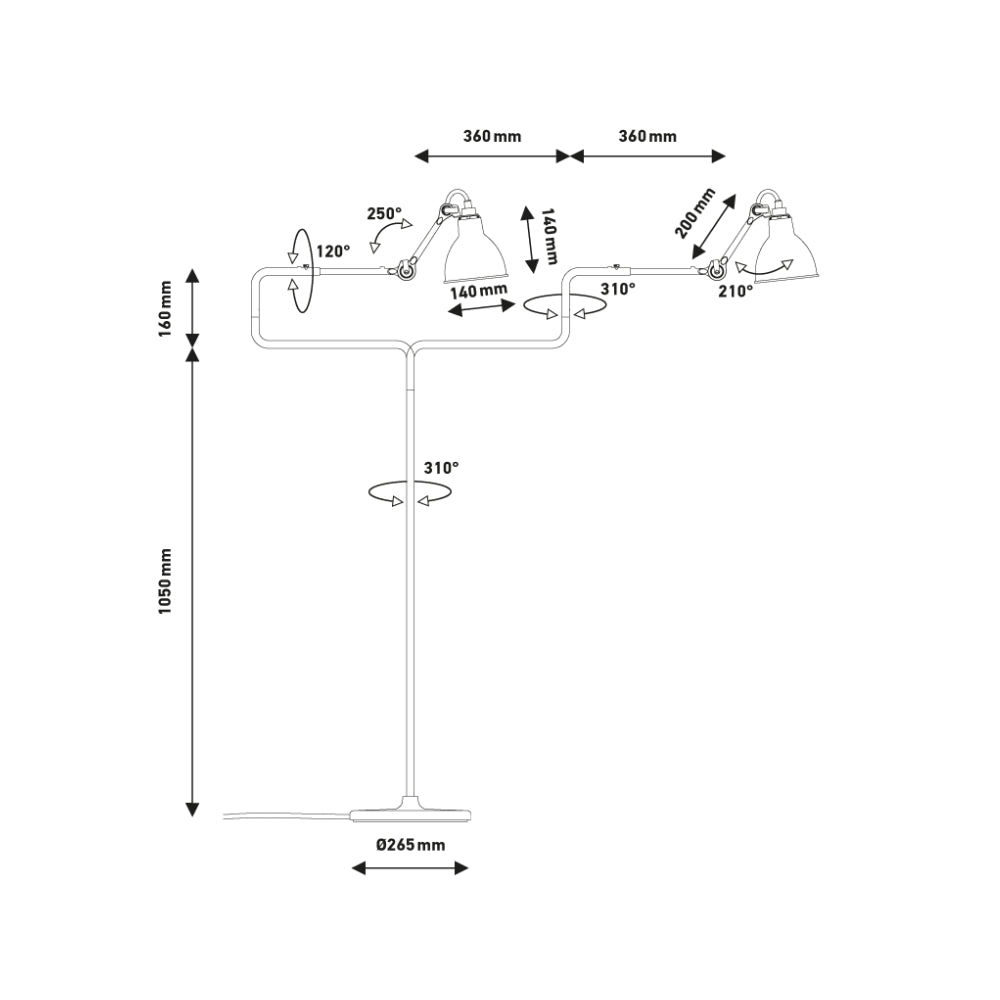 DCW Editions LAMPE GRAS N°411 Black Floor Lamp Conic Shade – from Amos Lighting + Home