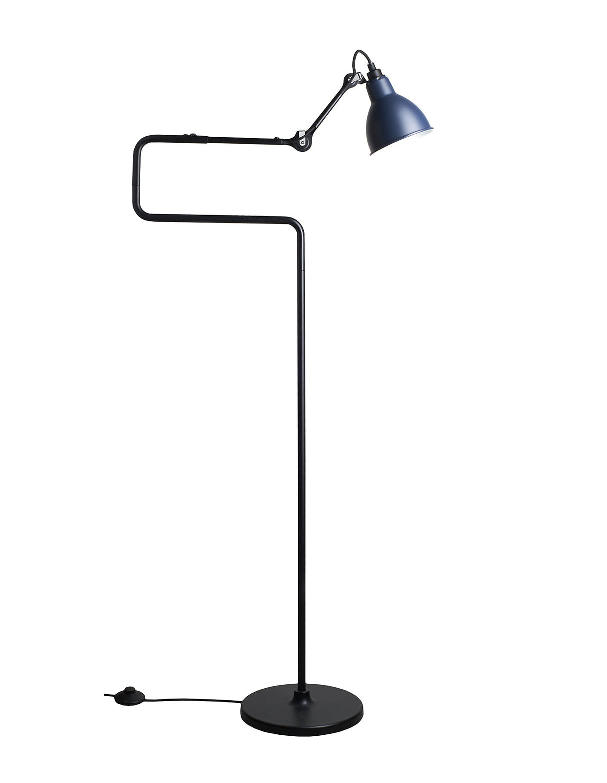 DCW Editions LAMPE GRAS N°411 Blue Floor Lamp Round Shade – from Amos Lighting + Home
