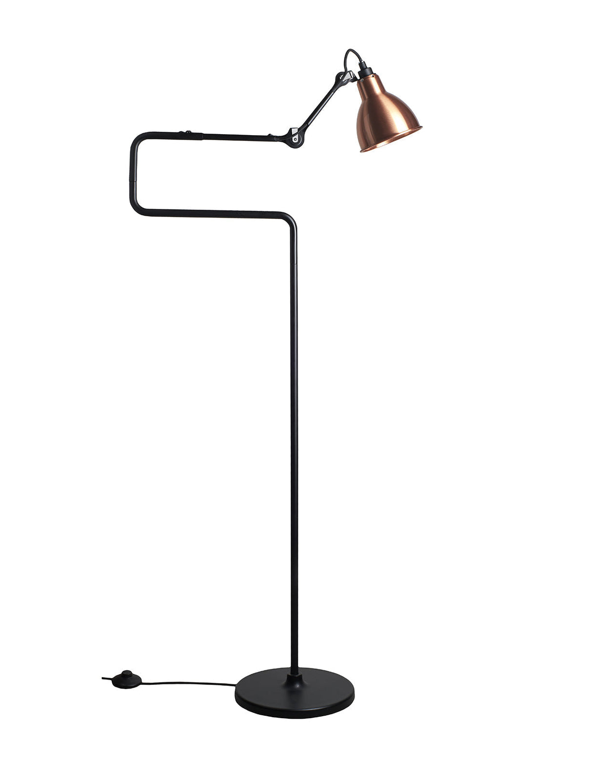 DCW Editions LAMPE GRAS N°411 Copper Floor Lamp Round Shade – from Amos Lighting + Home
