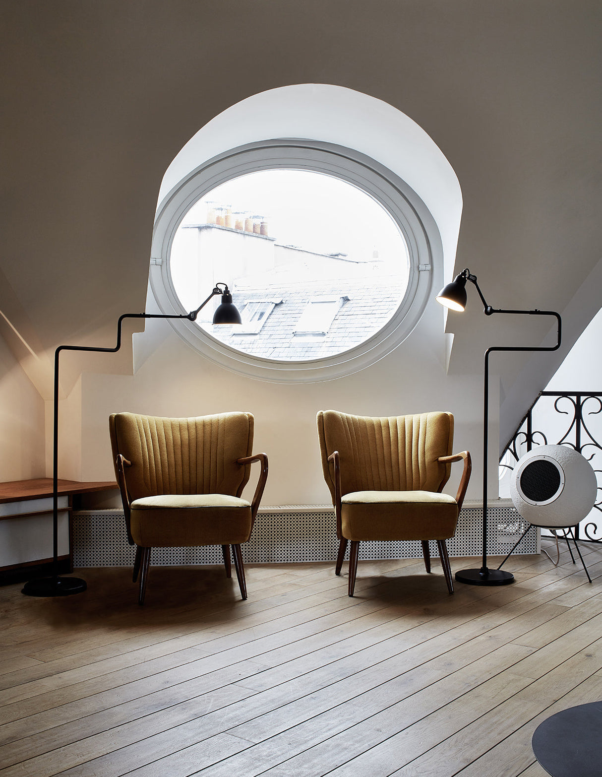 DCW Editions LAMPE GRAS N°411 Yellow Floor Lamp Round Shade – from Amos Lighting + Home