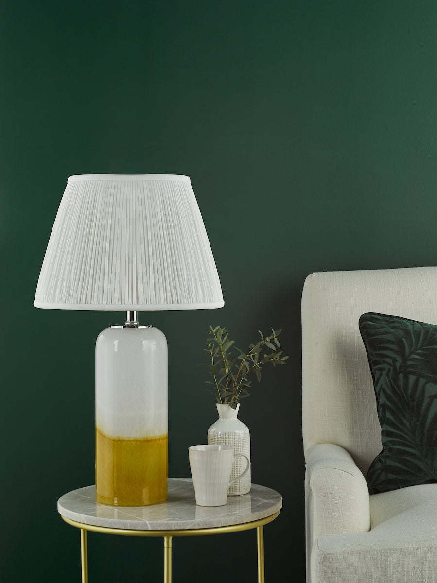 Dar Deandra Table Lamp Yellow and White Art Glass Base Only