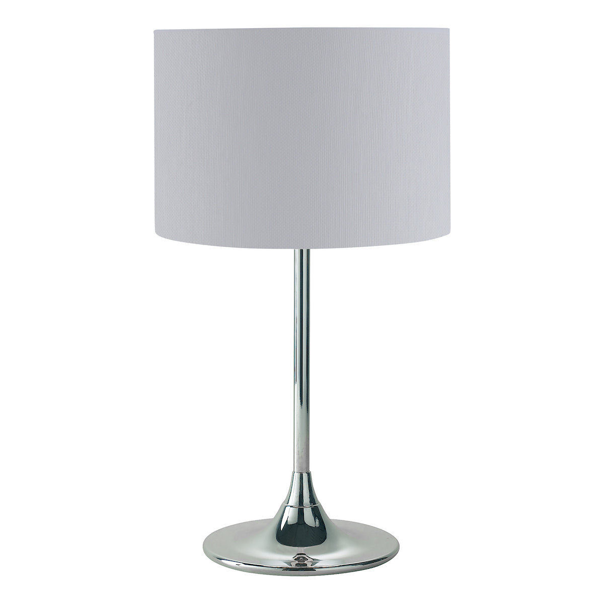Dar Delta Table Lamp Polished Chrome With Shade