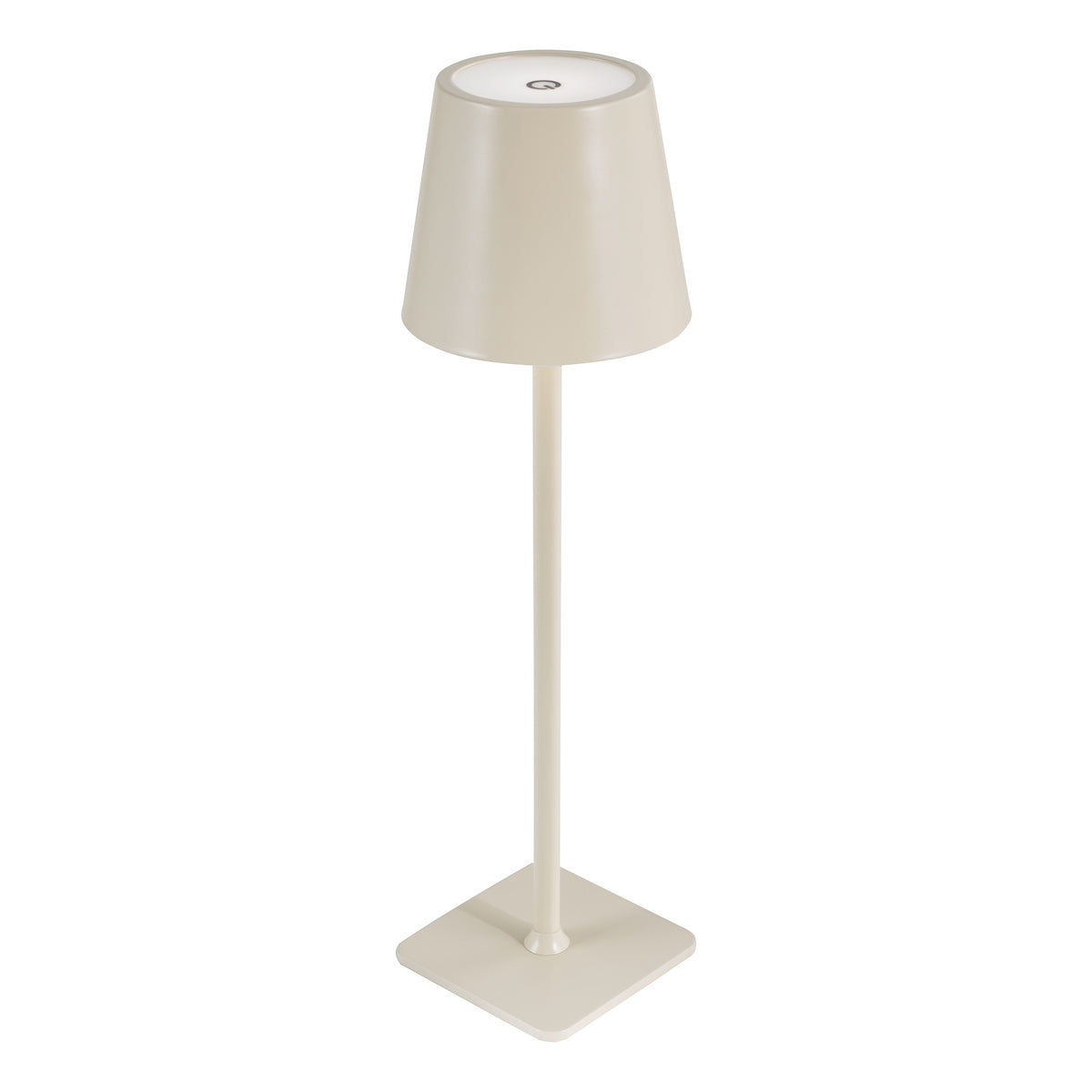 Dar Derrick Rechargeable Outdoor Table Lamp Satin Taupe LED IP54